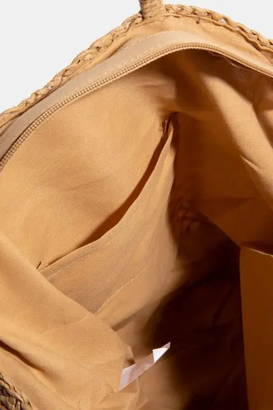 Fame Intricate Braided Tote Bag.