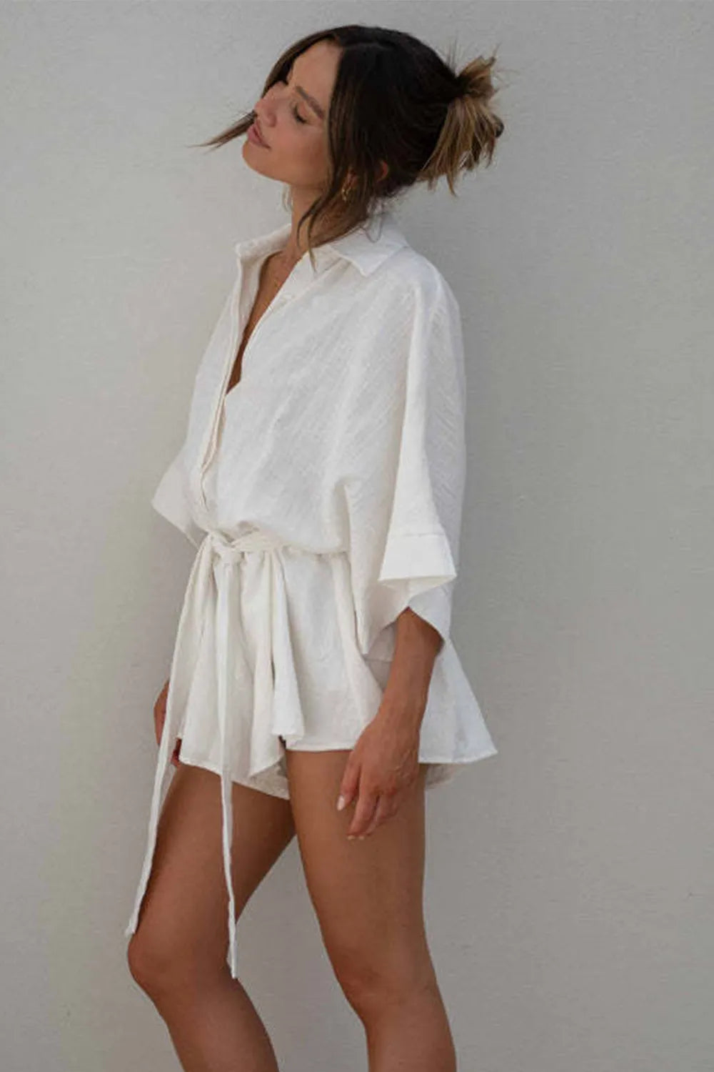 Collared Neck Romper.