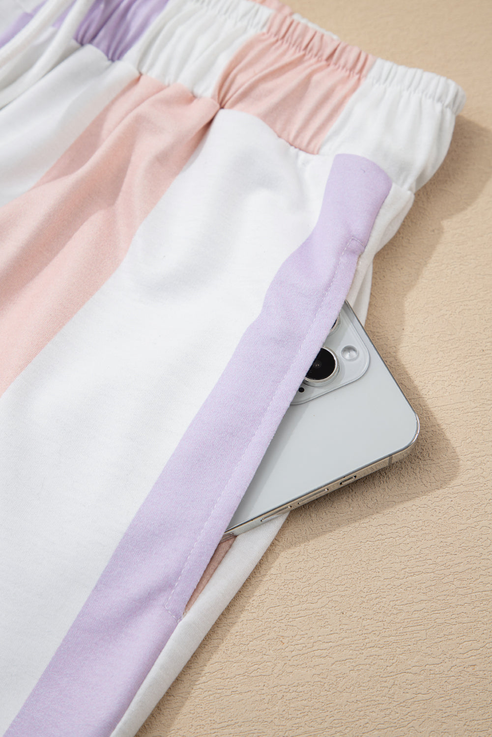 Purple Stripe Multicolored Print Drawstring Loose Pants with Side Pockets Dear-Lover Dropshipping