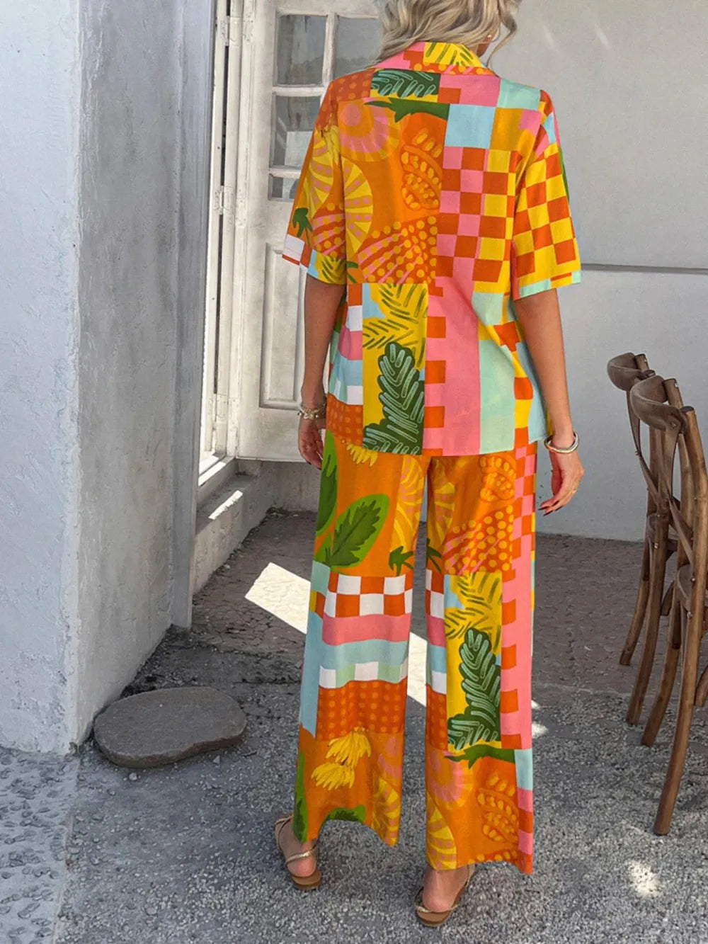 Button Down Shirt and Pants Set - CHIC TB