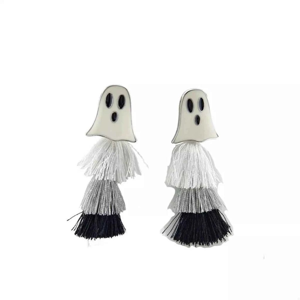 Halloween Ghost and Pumpkin Dangle Earrings