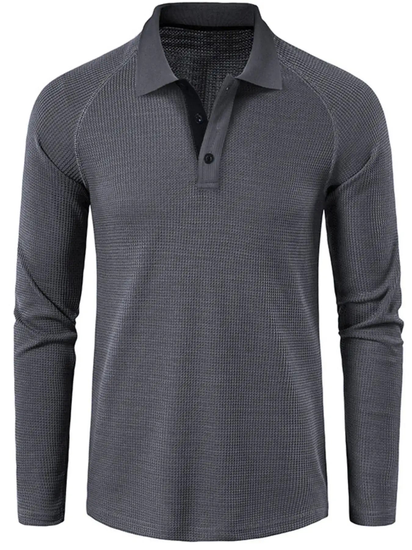 Men's Long Sleeve Textured Polo.