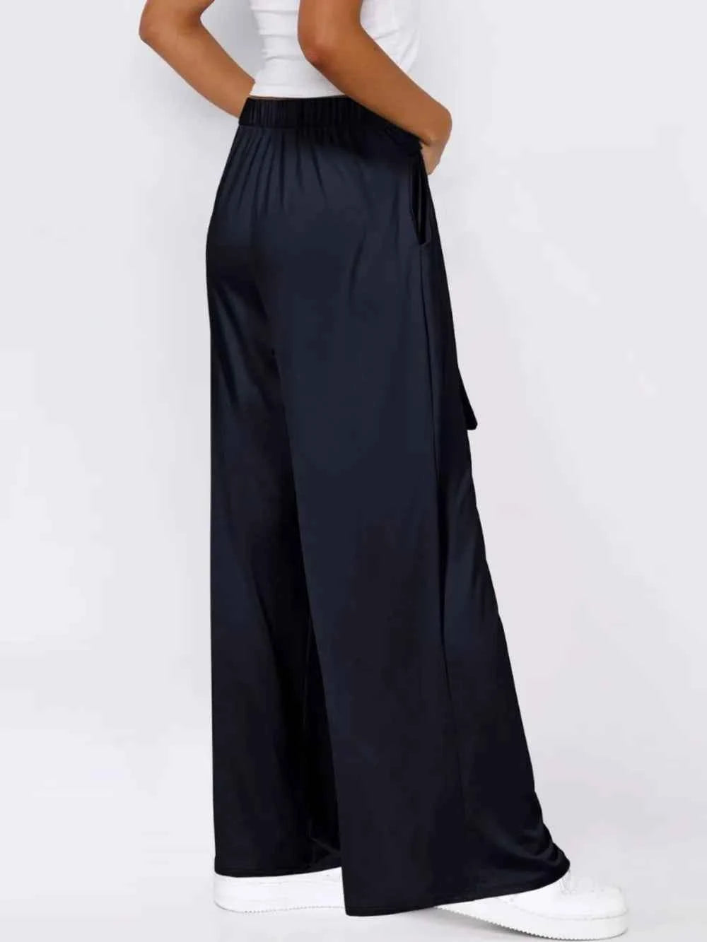 Tied Wide Leg Pants with Pockets