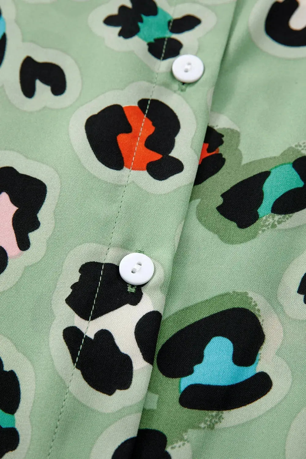 Leopard Collared Neck Top and Pants Set.