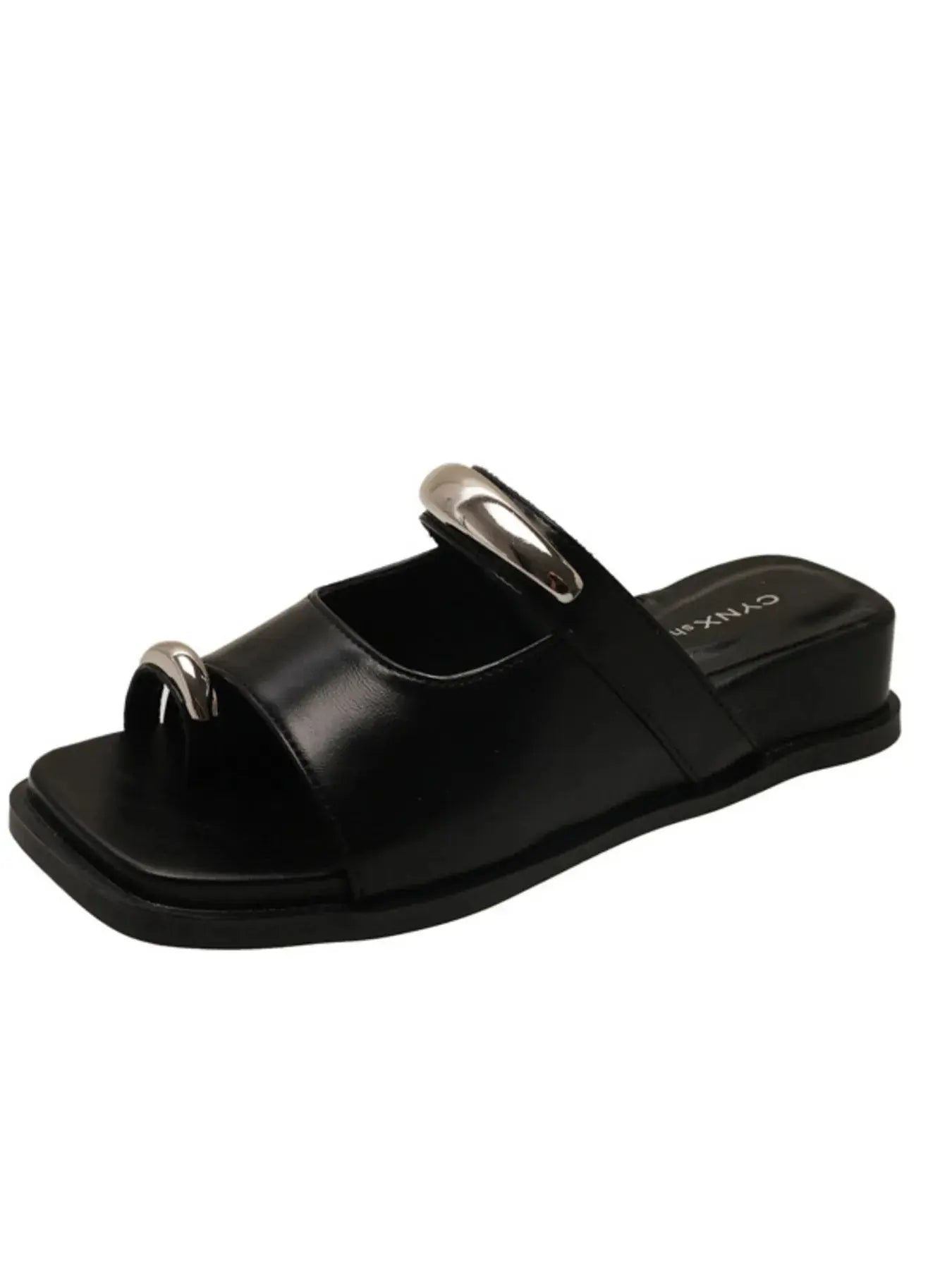 Toe Loop Cutout Platform Sandals.