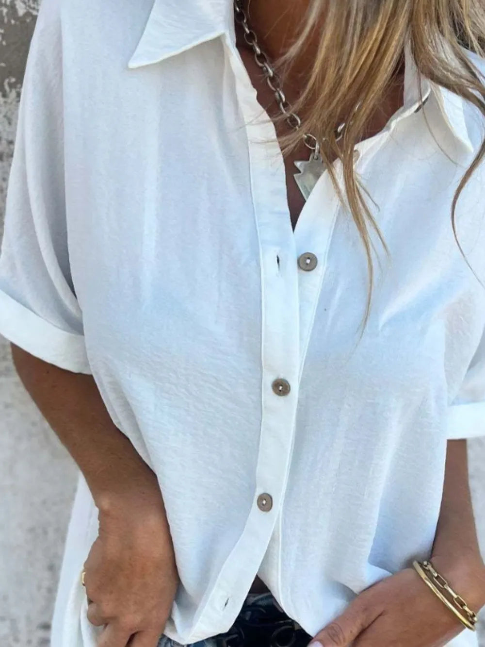Button Down Short Sleeve Shirt Plus Size.