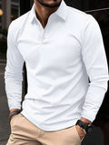 Men's Collared Neck Long Sleeve Polo Plus Size.