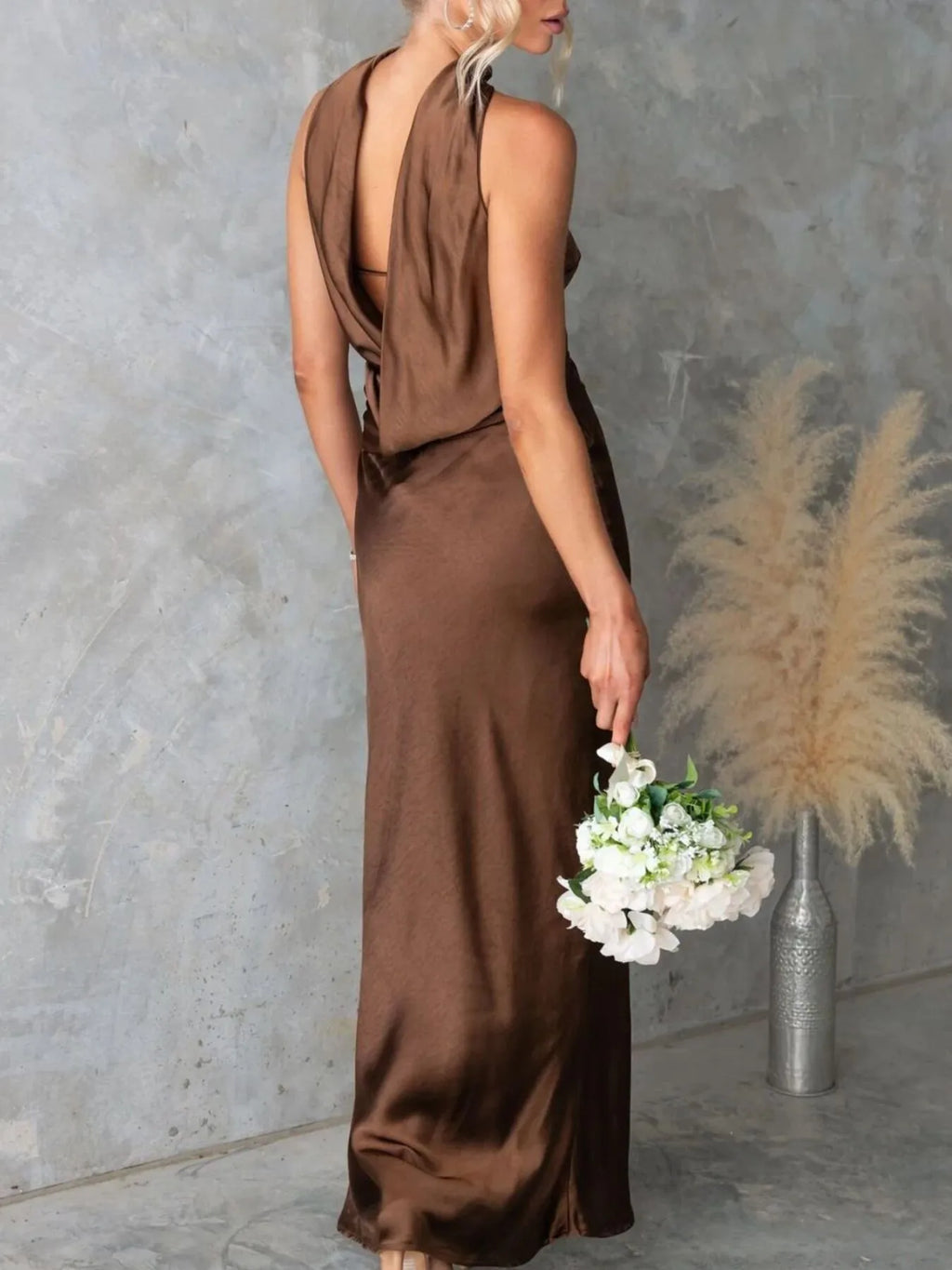 Satin Tube Maxi Dress.