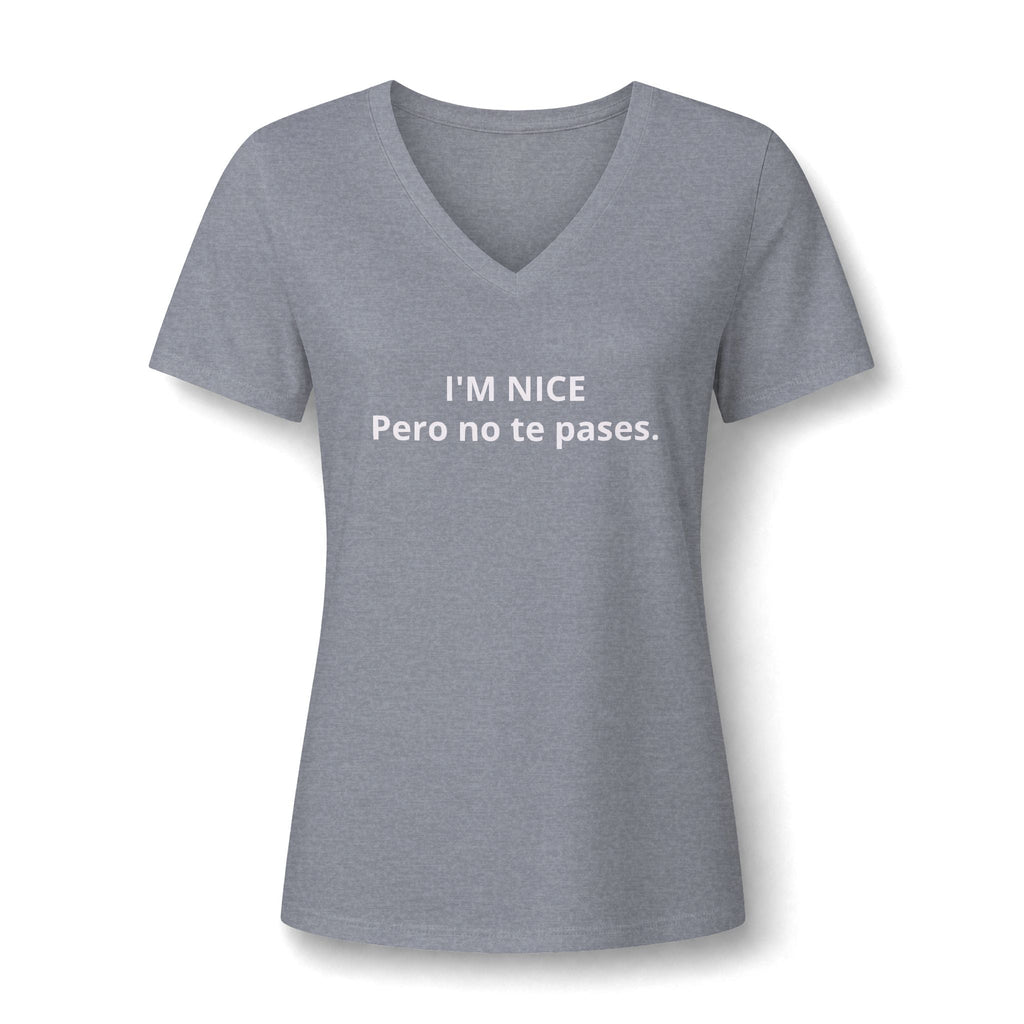 Women's Relaxed Heather CVC V-Neck Tee Printify