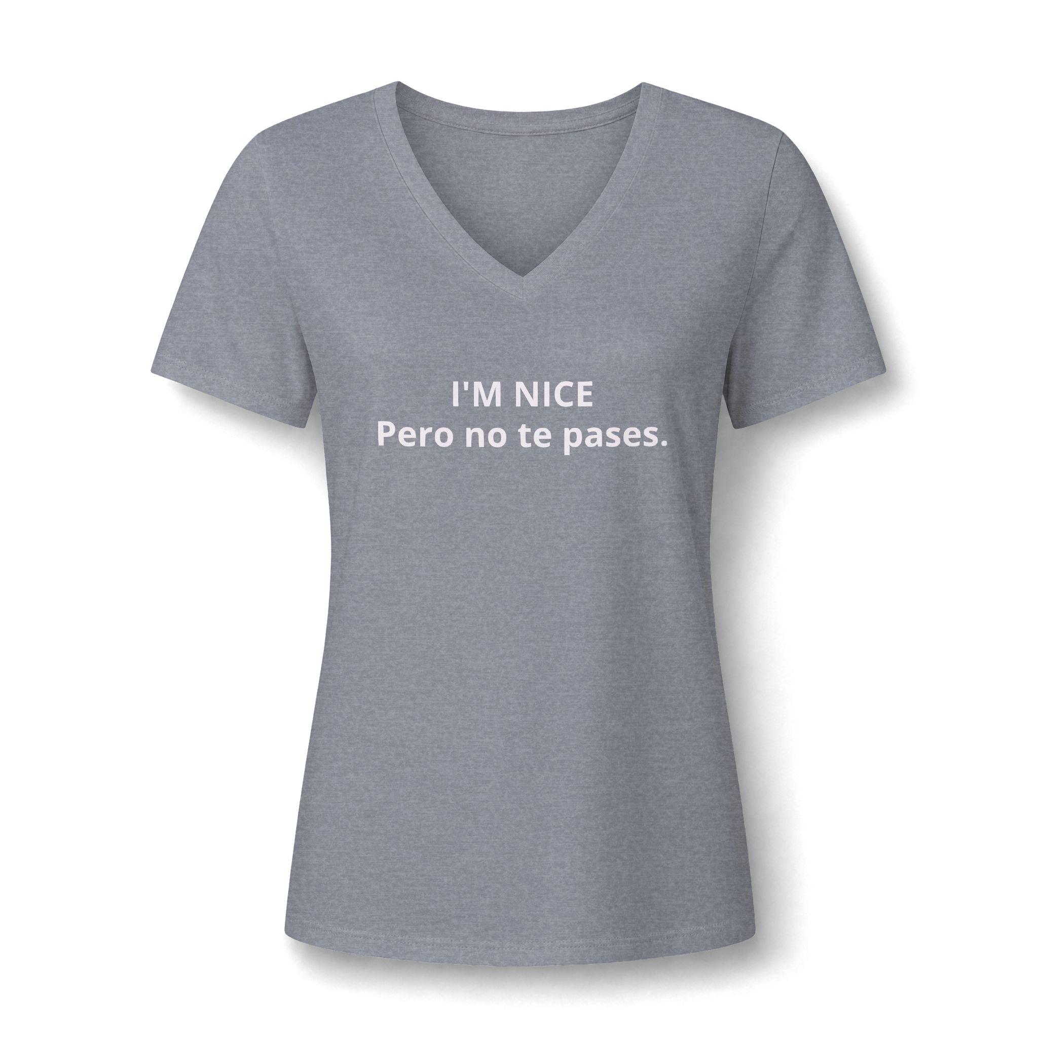 Women's Relaxed Heather CVC V-Neck Tee Printify