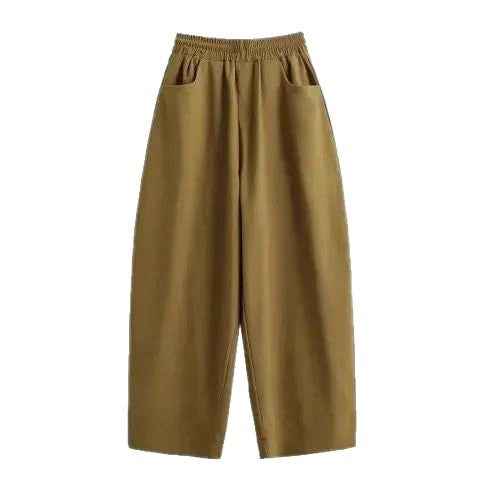 Style Plus Size Casual Pants for Women, Loose and Slimming Nine-Point Harem Trousers for Pear-Shaped Figures