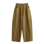 Style Plus Size Casual Pants for Women, Loose and Slimming Nine-Point Harem Trousers for Pear-Shaped Figures