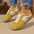 Lace Up Round Toe Flat Sneakers