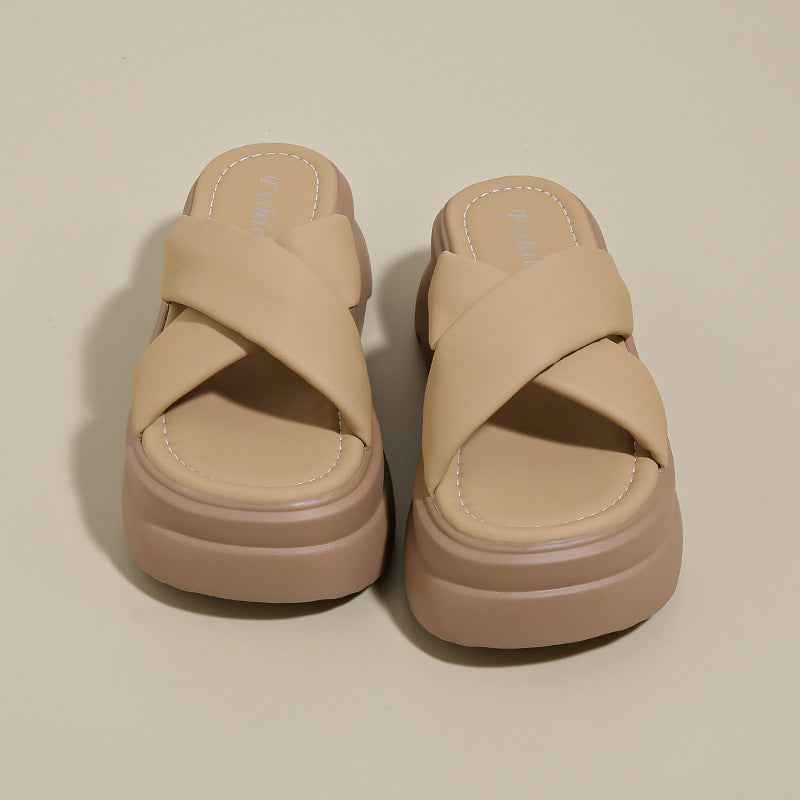 Thick Soled Slippers For Women Wearing Outside In Summer Small Size