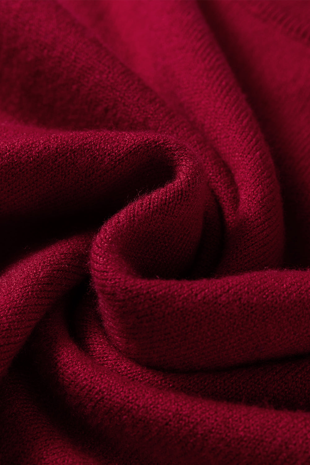 Racing Red Solid Color Crew Neck Knit Cap Sleeve Sweater Dear-Lover Dropshipping