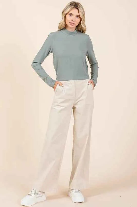 Mittoshop Corduroy Back Elastic Waist Pants