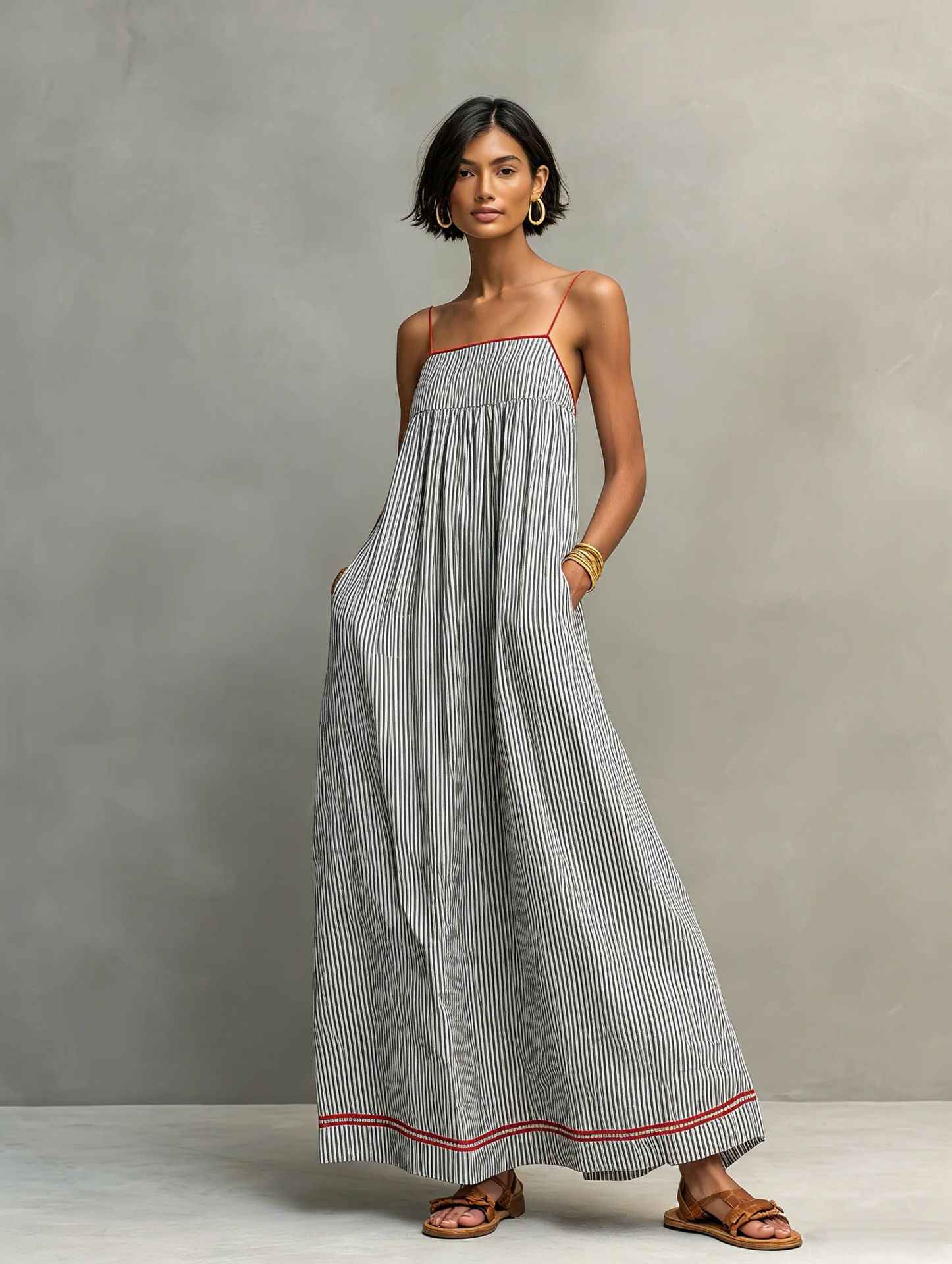 Seasonal Fashion Casual Strapless Sleeveless Long Dress