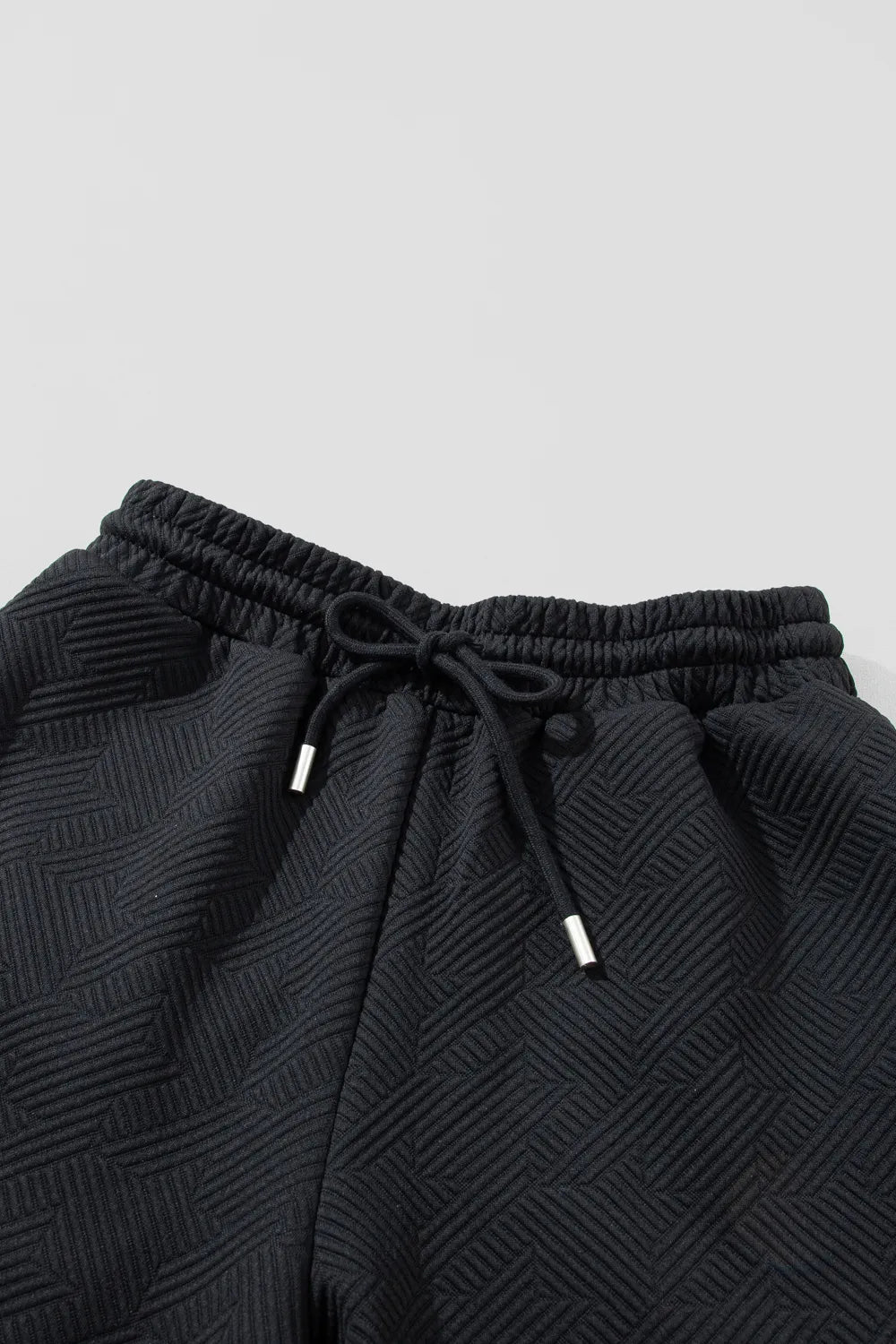 Ruffled Quarter Zip Top and Drawstring Pants Set.