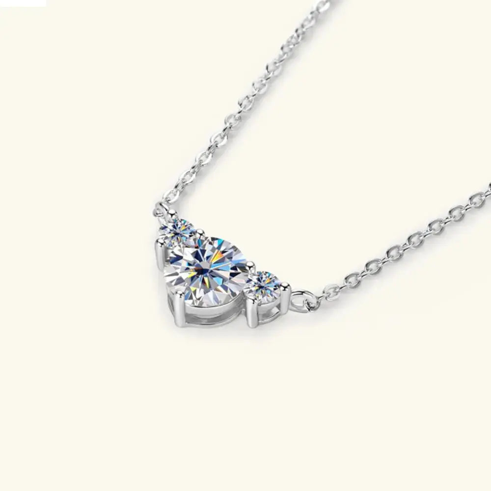 1.2 Carat Moissanite 925 Sterling Silver Necklace.