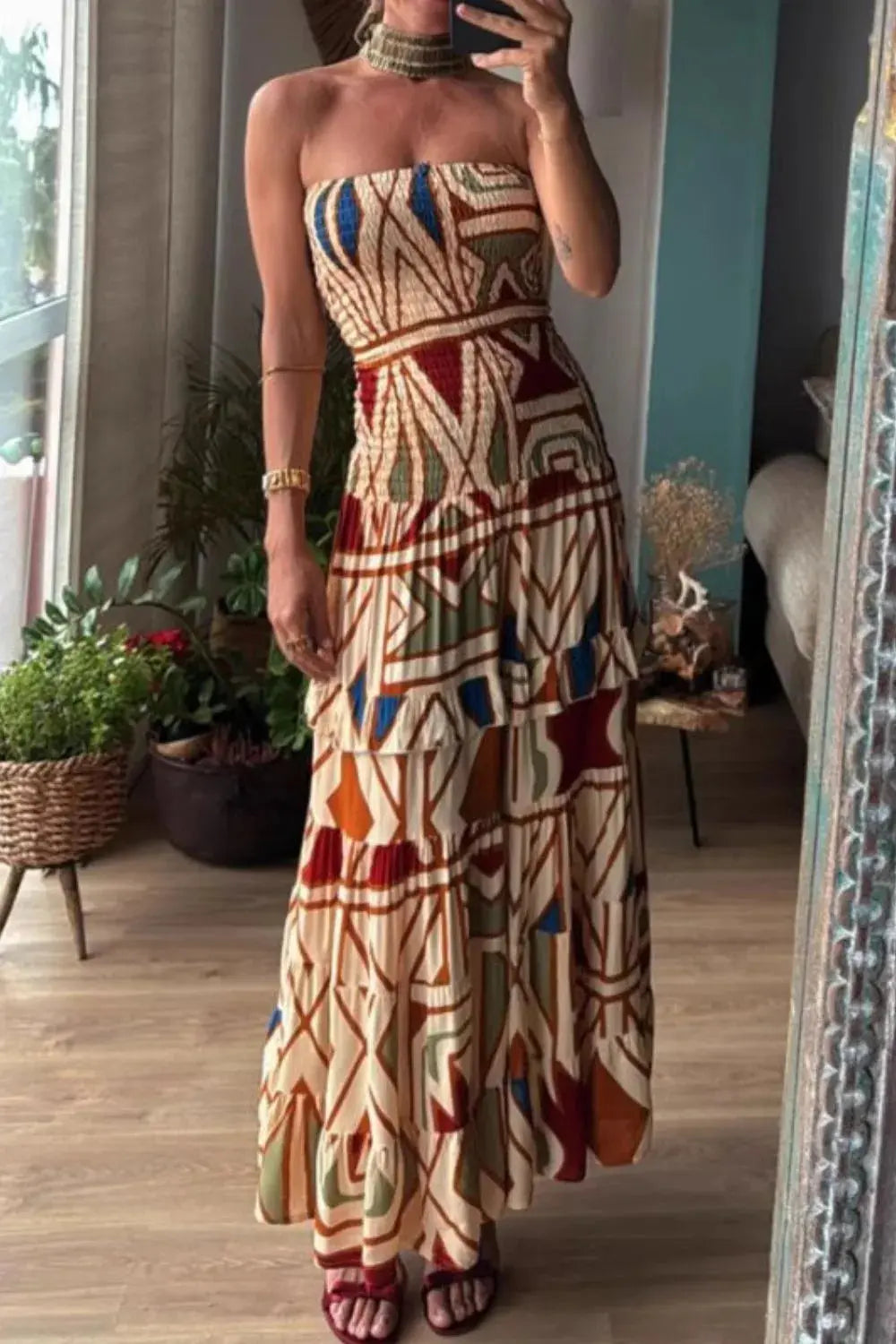 Tube Colorful Long  Dress.