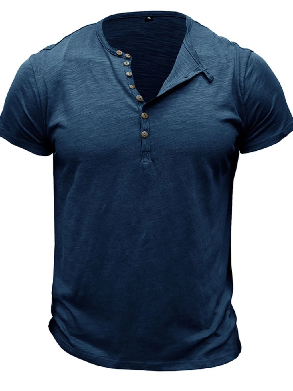 Men's Casual Henley Short Sleeve Button Top.