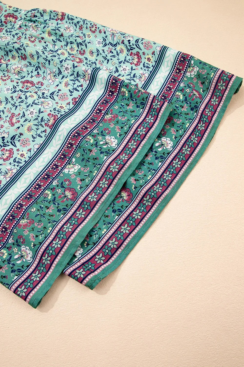 Bohemian Floral Ruffle Bottom Spaghetti Strap Jumpsuit.