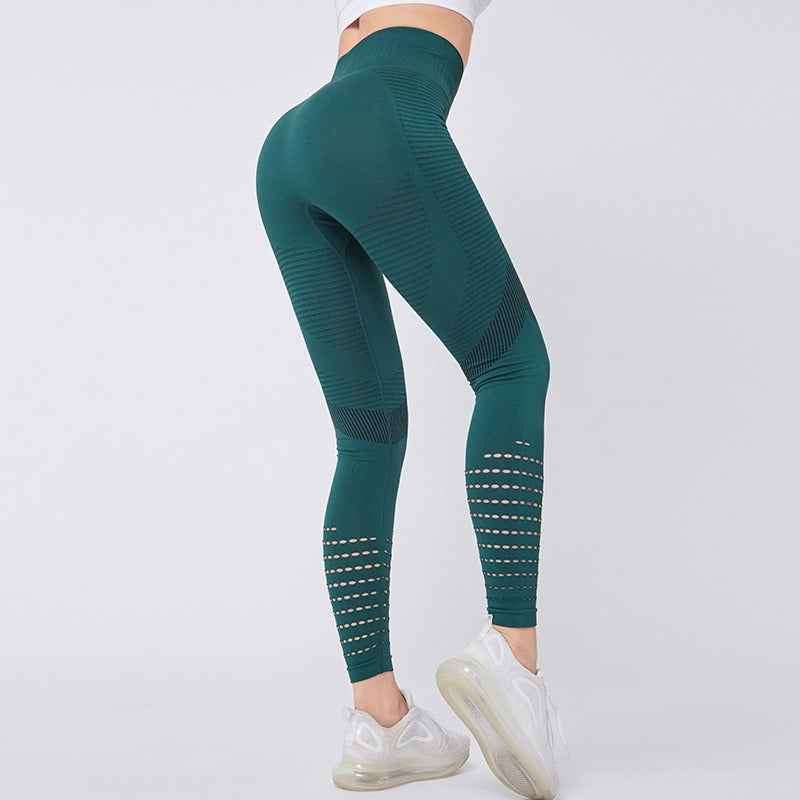 Hip drying high waisted mesh yoga elastic tight pants