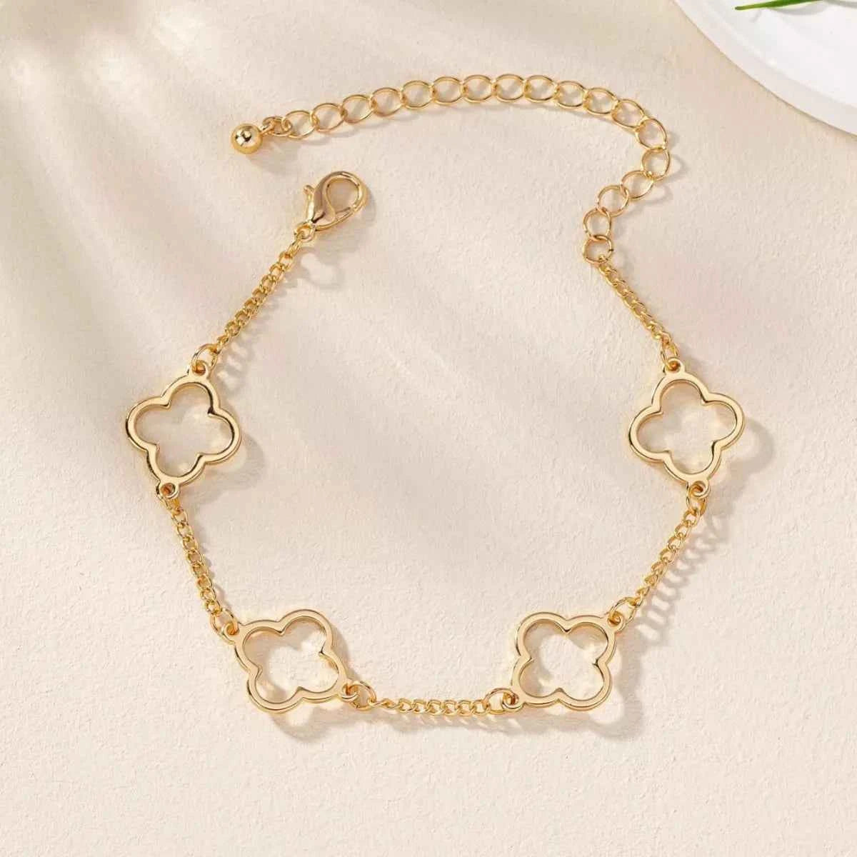 18K Gold-Plated Four Leaf Clover Bracelet