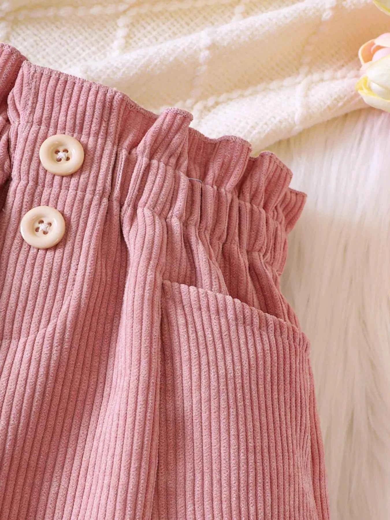 Children's Ruffled Hem Corduroy Pants