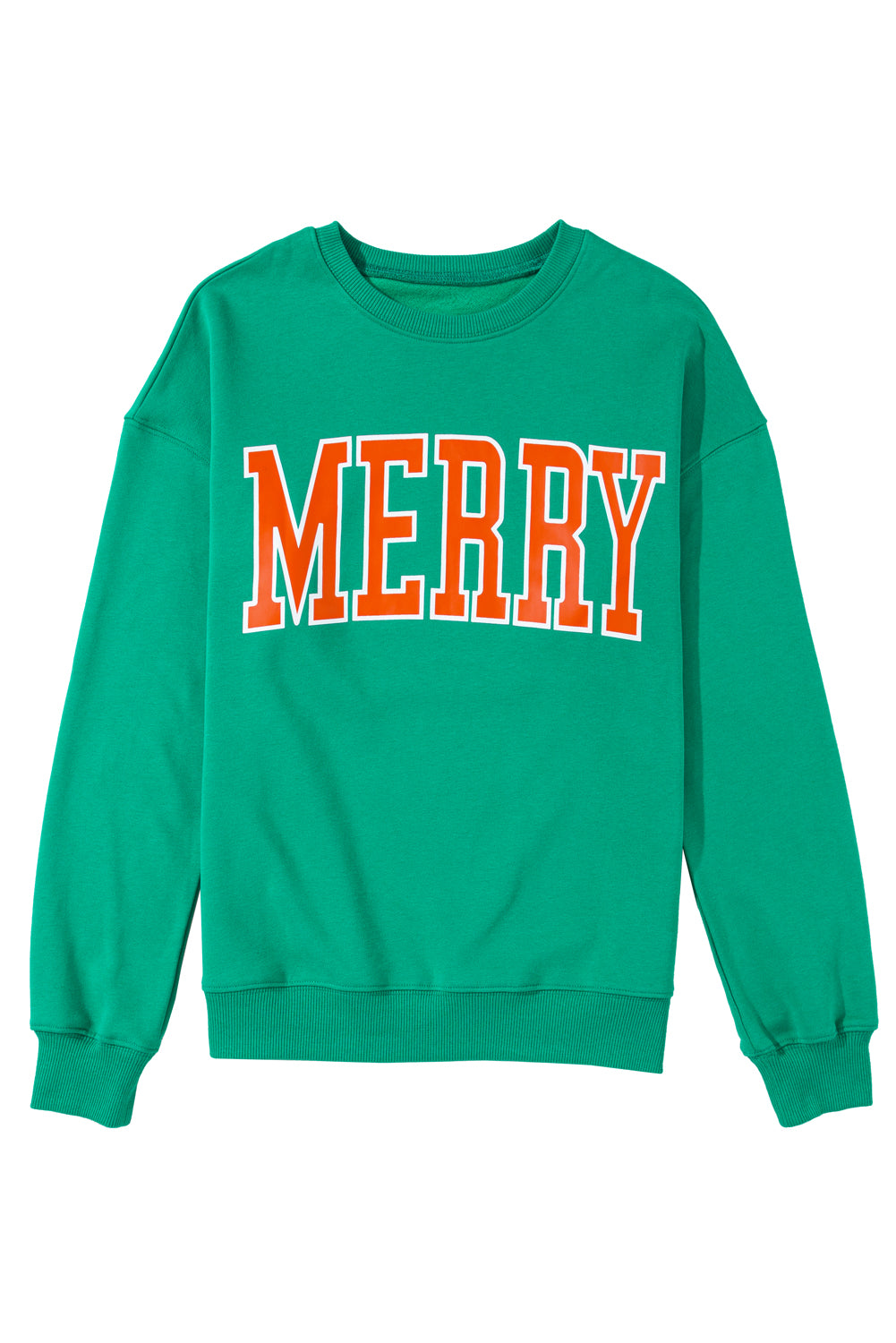 Bright Green MERRY Graphic Pullover Sweatshirt Dear-Lover Dropshipping