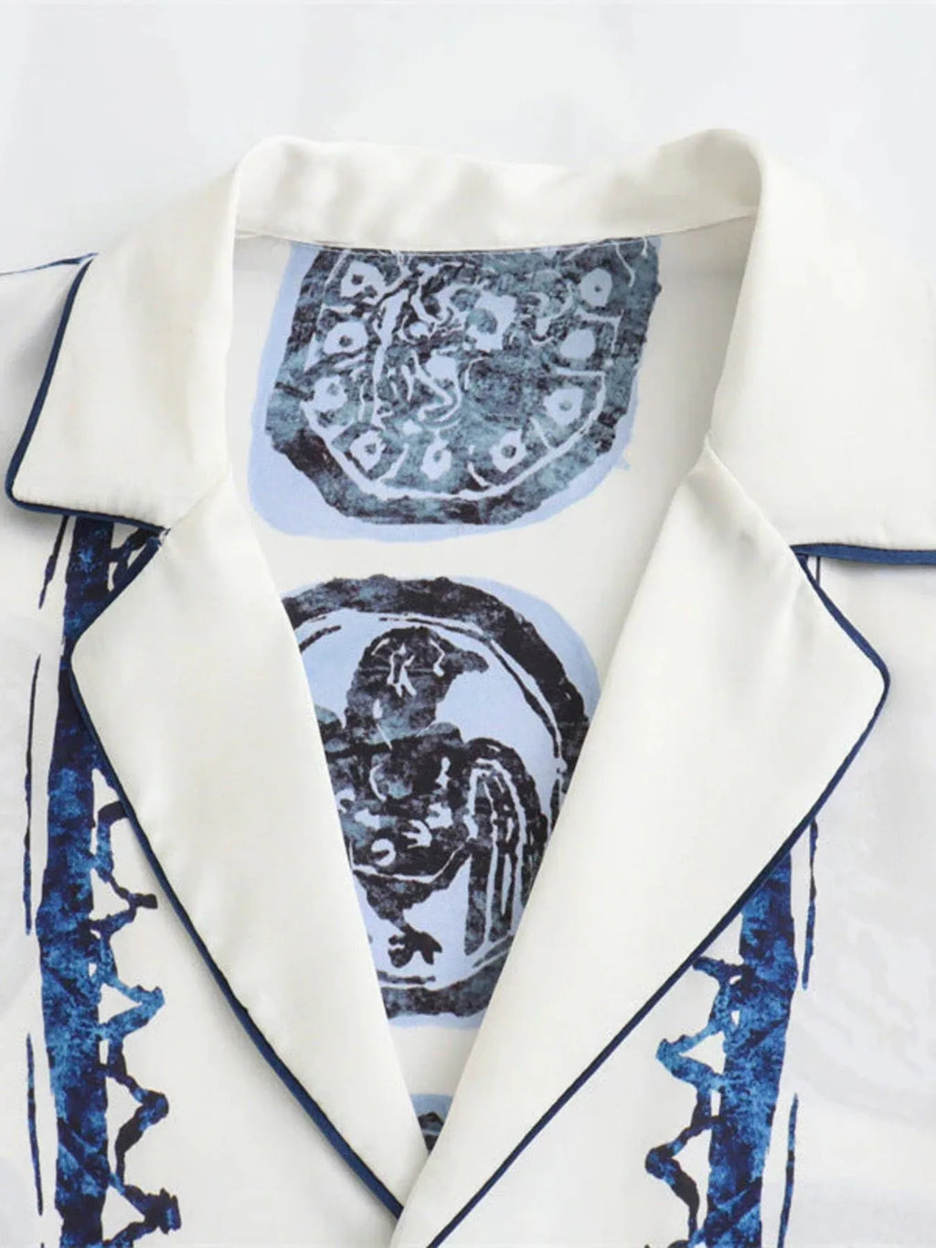 Printed Button Up Shirt and Pants Set.