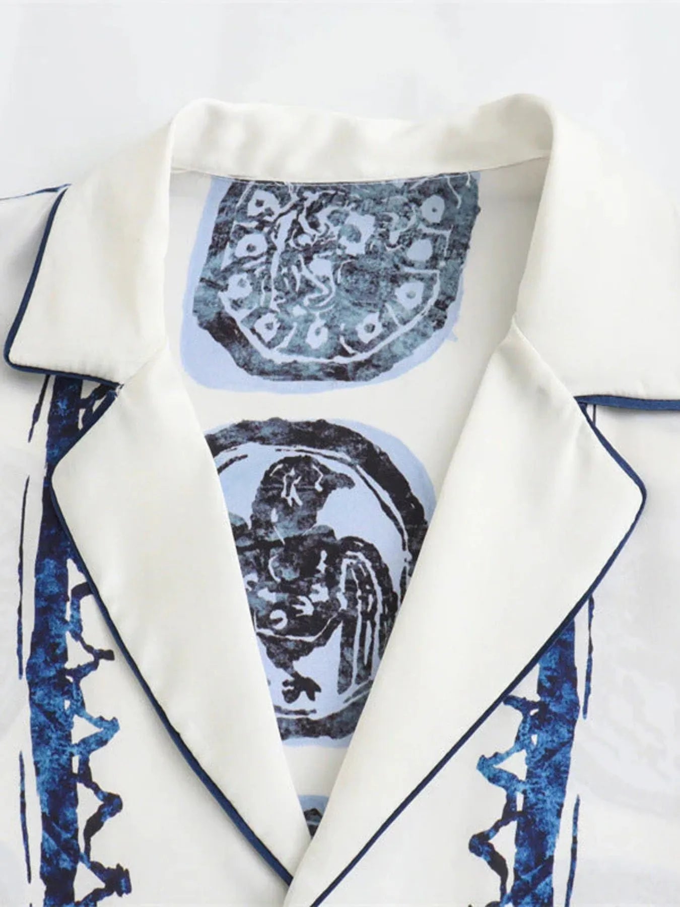 Printed Button Up Shirt and Pants Set.