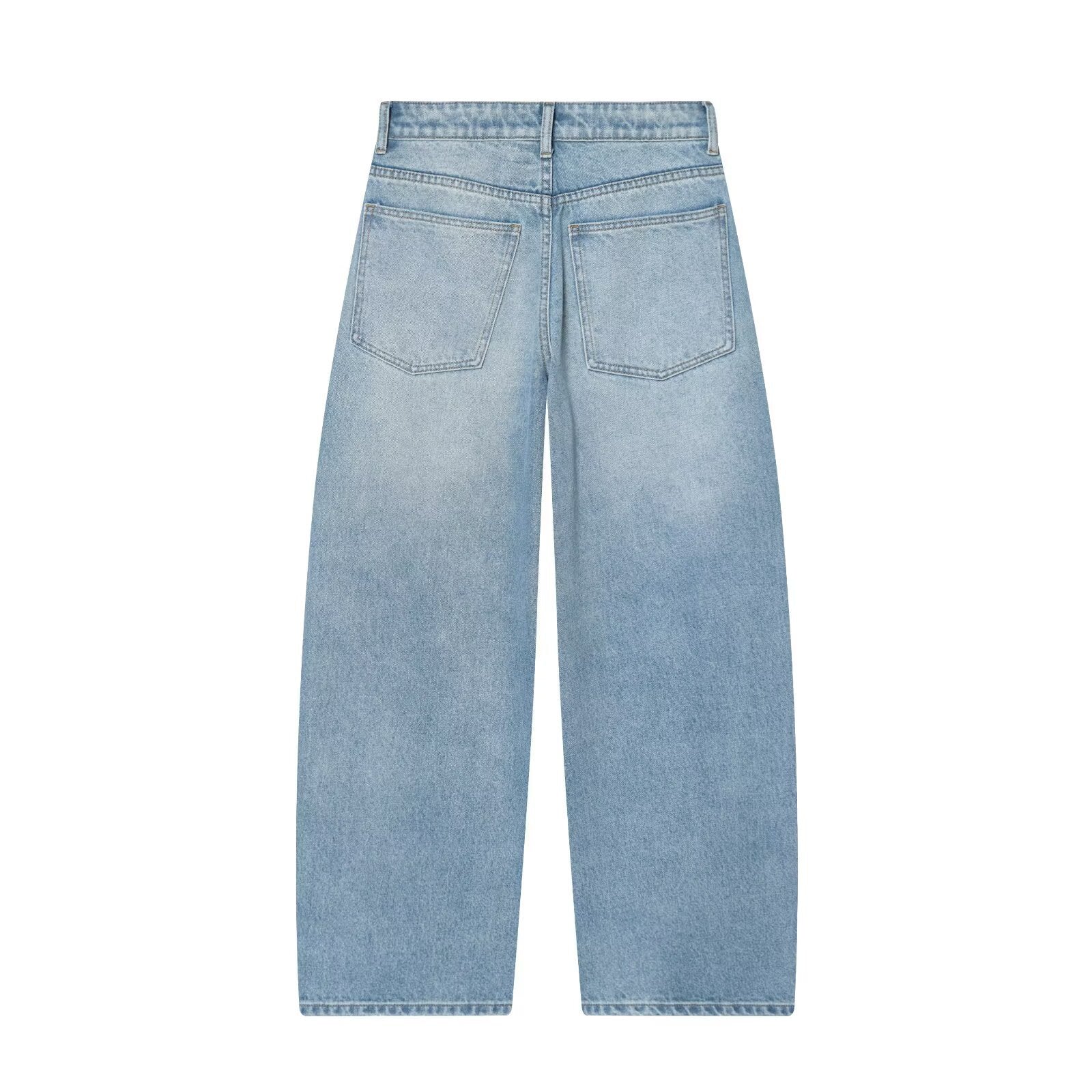 New Women's Classic Mid-Waist Loose Bucket Denim Pants eprolo