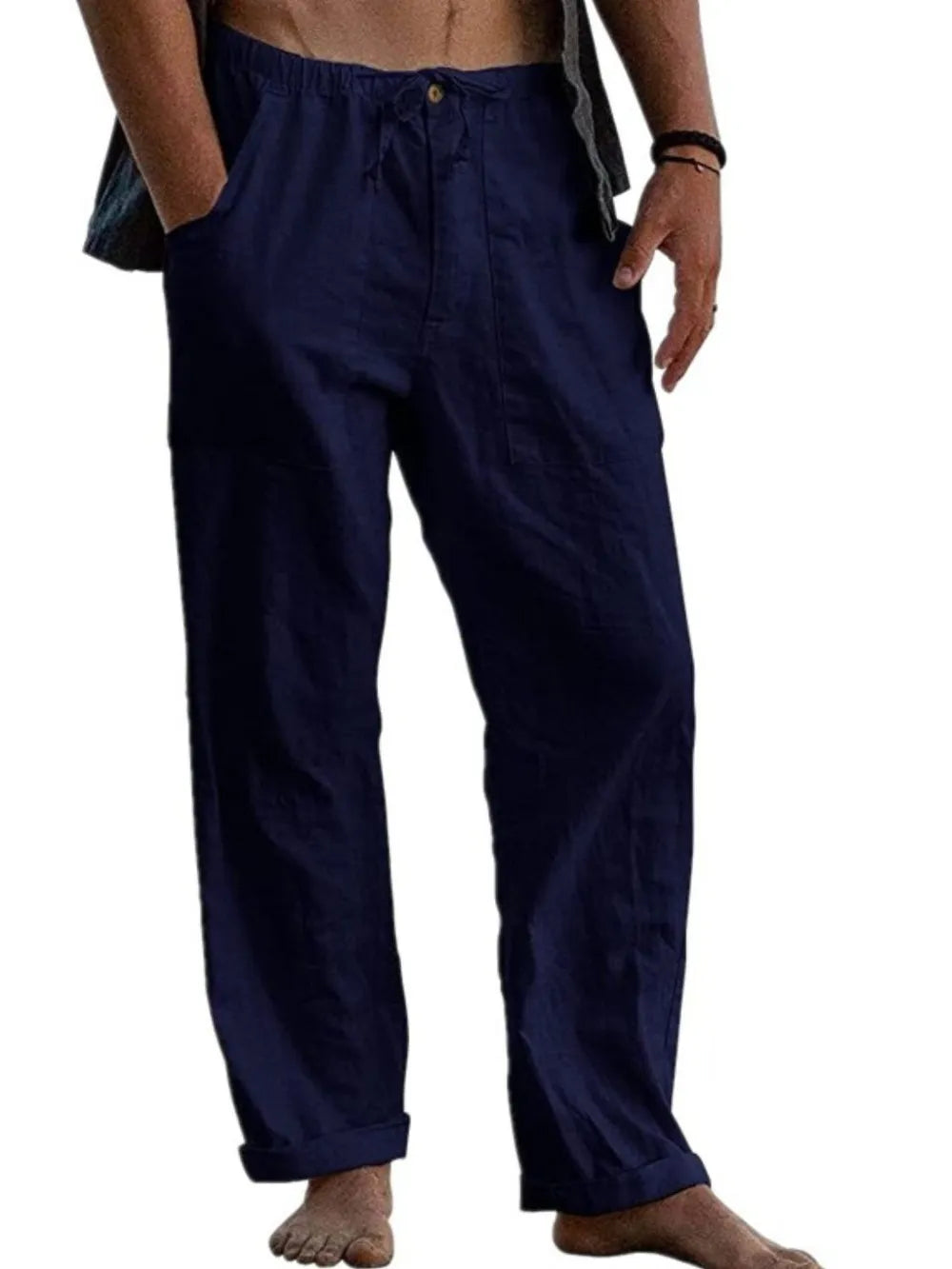 Men's Full Size Drawstring Straight Leg Pants Plus Size