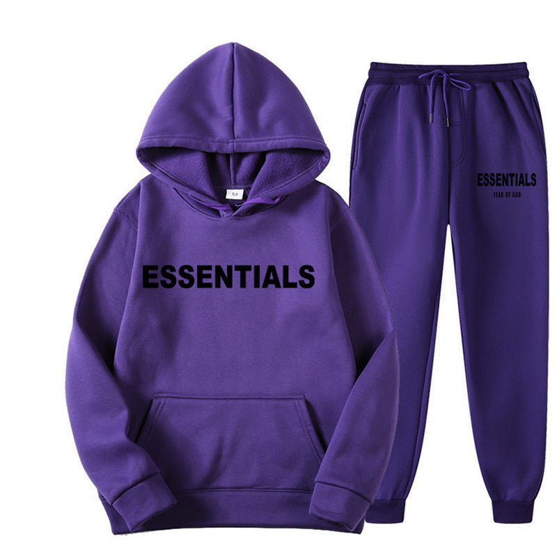 FEAROFGODESSENTIALS Couple Set Hoodies for Men and Women Double Line High Street Fashion Two-Piece Set