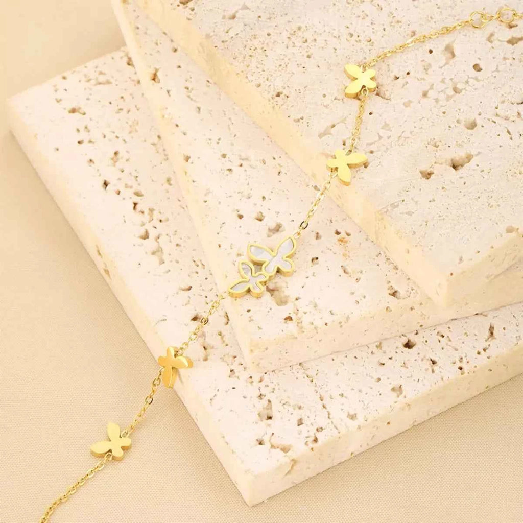 18K Gold-Plated Butterfly Charm Bracelet