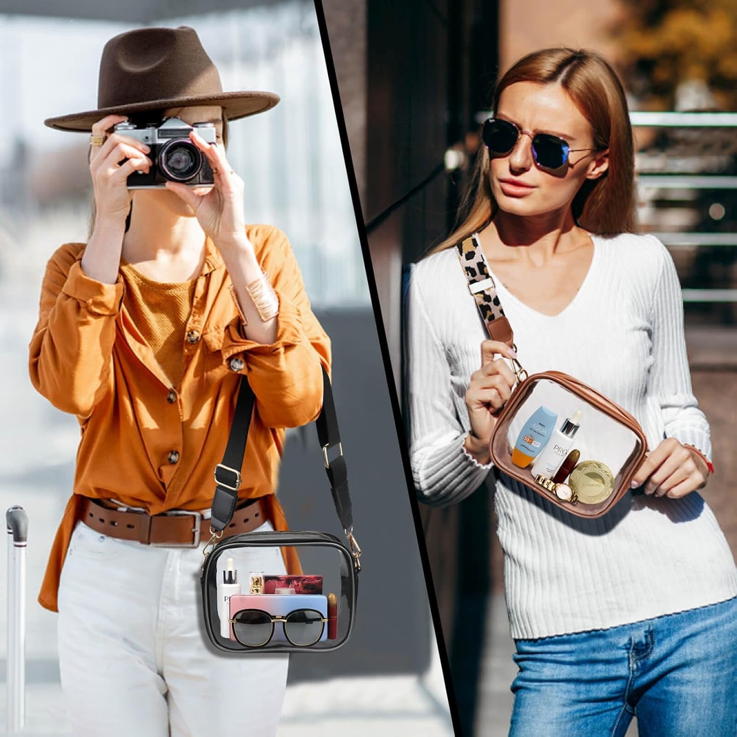 COROMAY Clear Purse for Women, Clear Bag Stadium Approved, Transparent Crossbody Bag