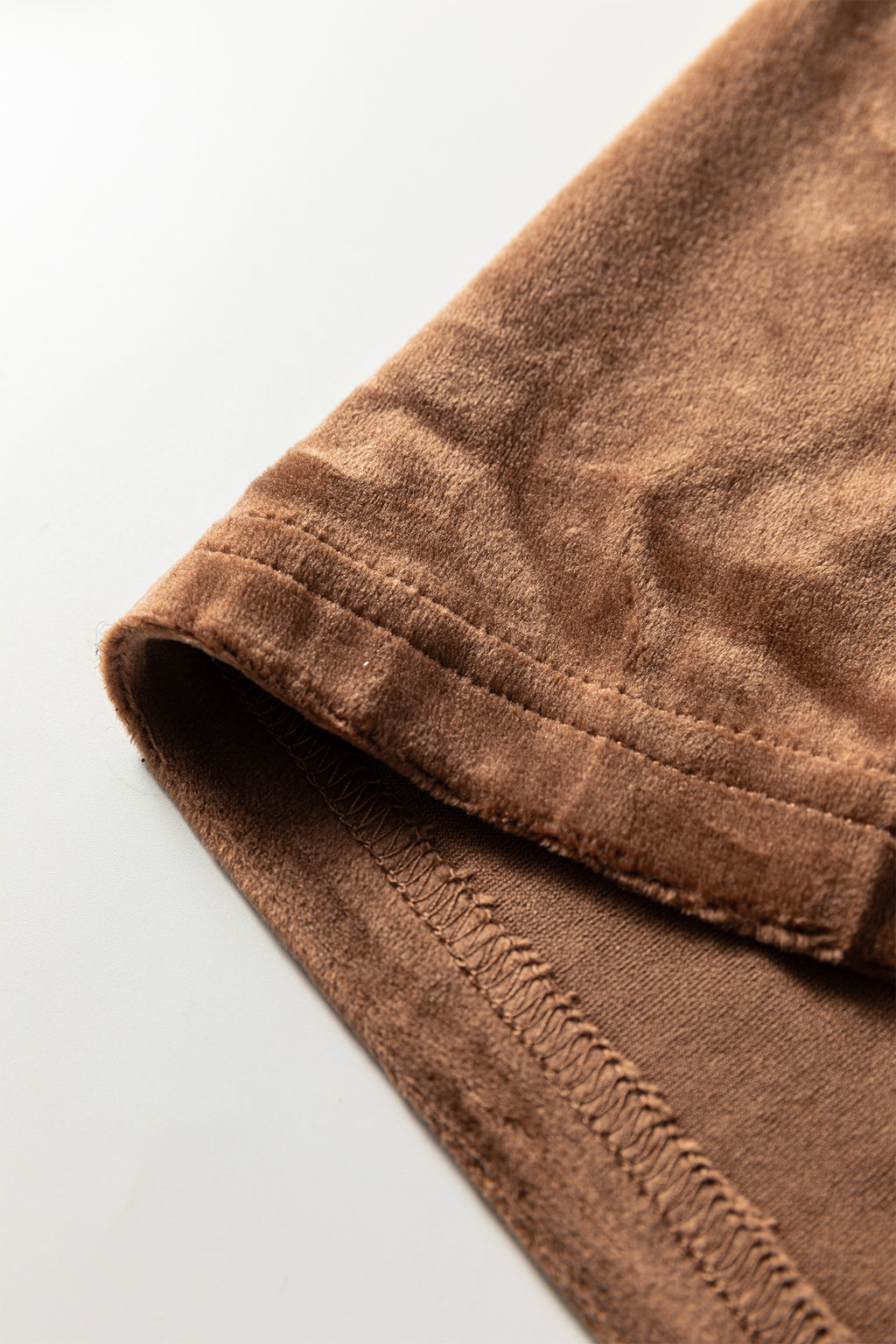 Coffee Straight Loose Drawstring Elastic High Waist Fleece Pants