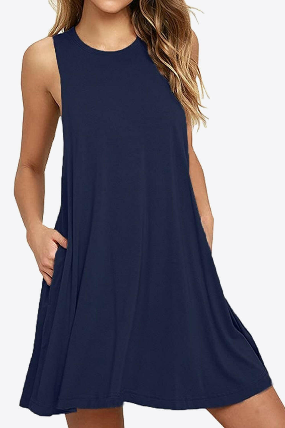 Sleeveless Dress with Pockets.