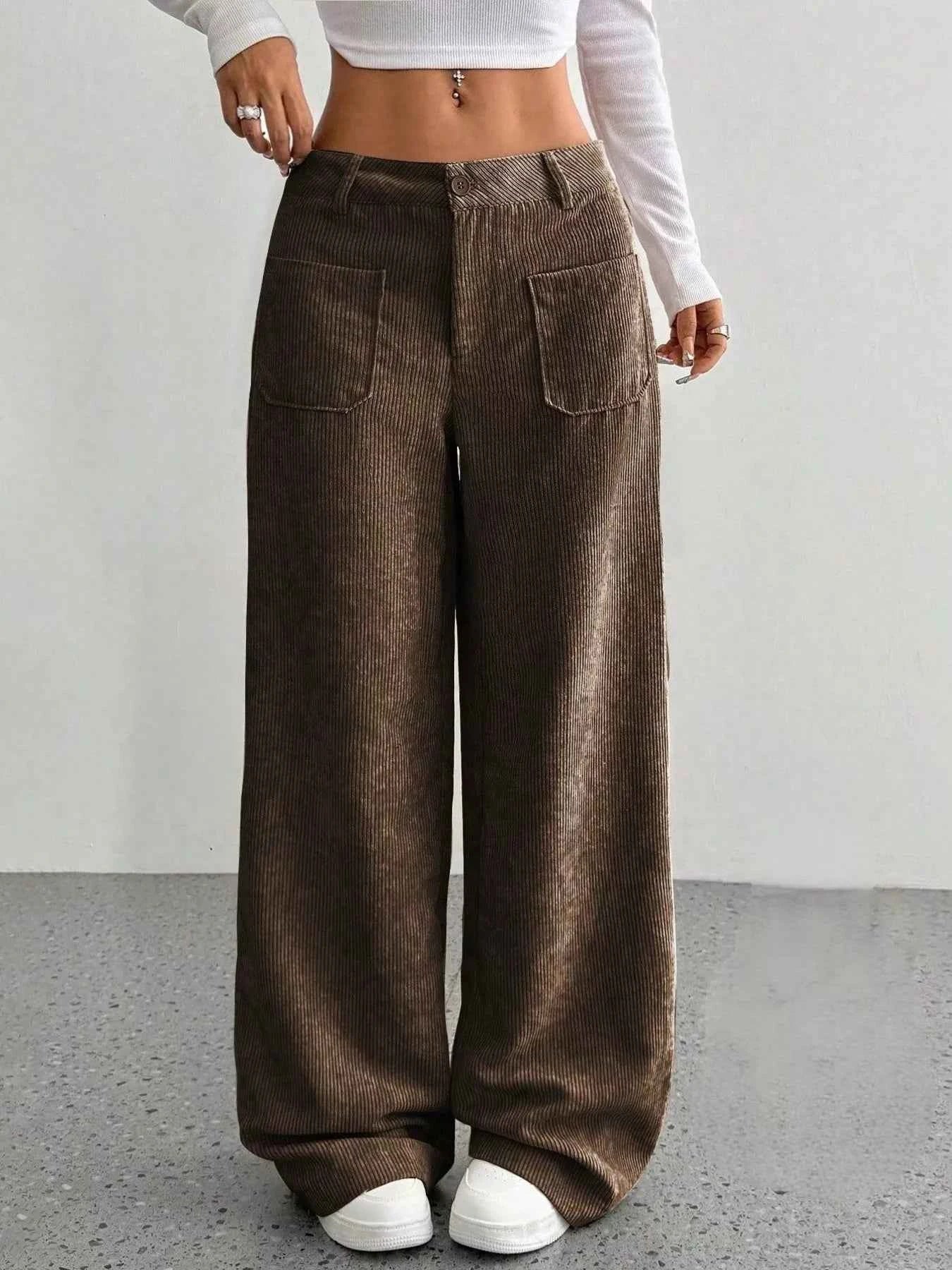 Wide Leg Corduroy Pants