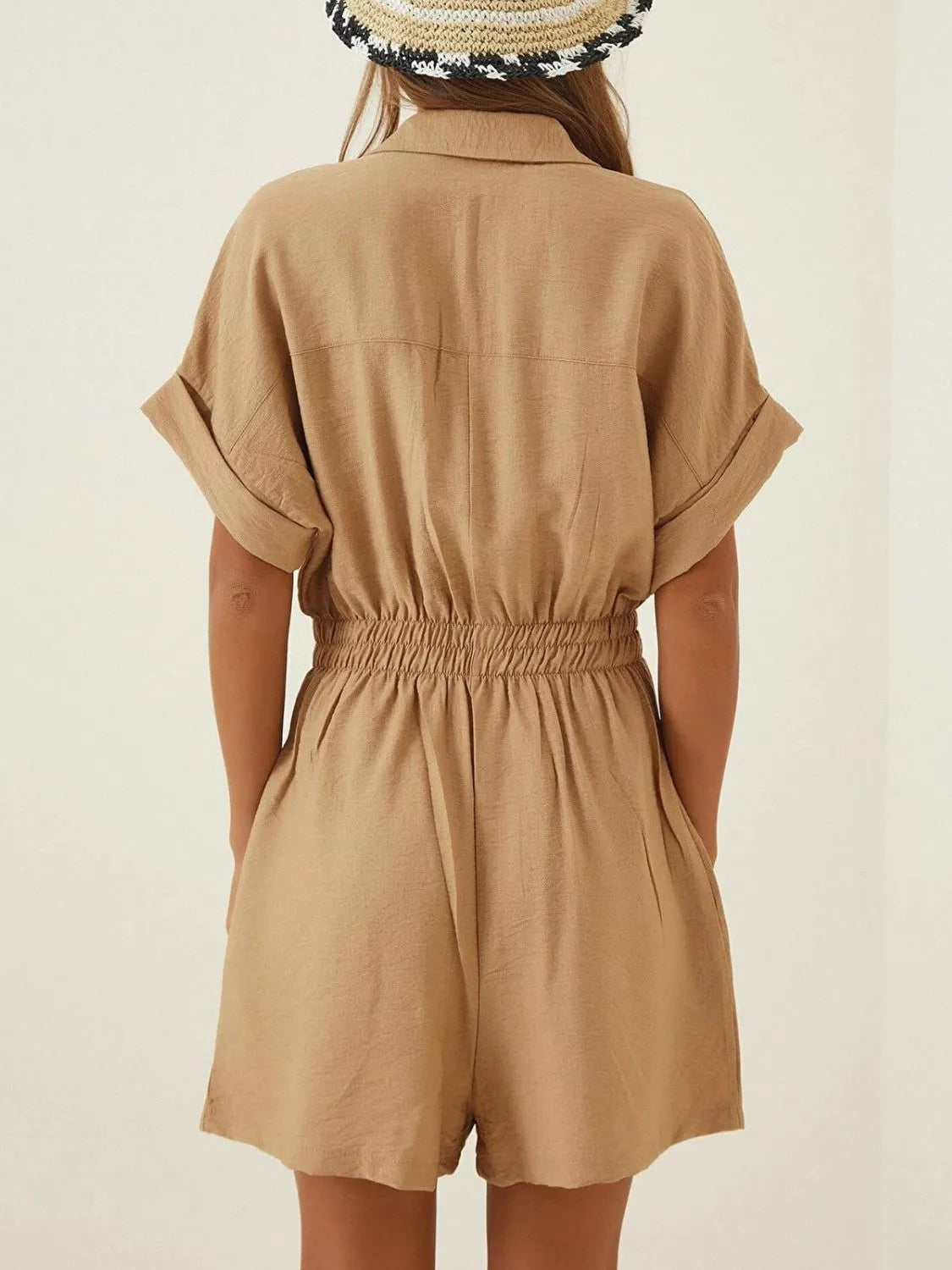 Johnny Collar Short Sleeve Romper.