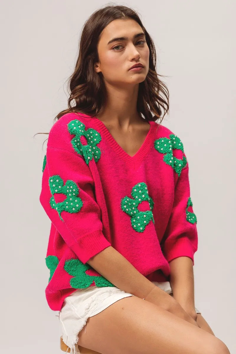 Flowers Sweater Top.