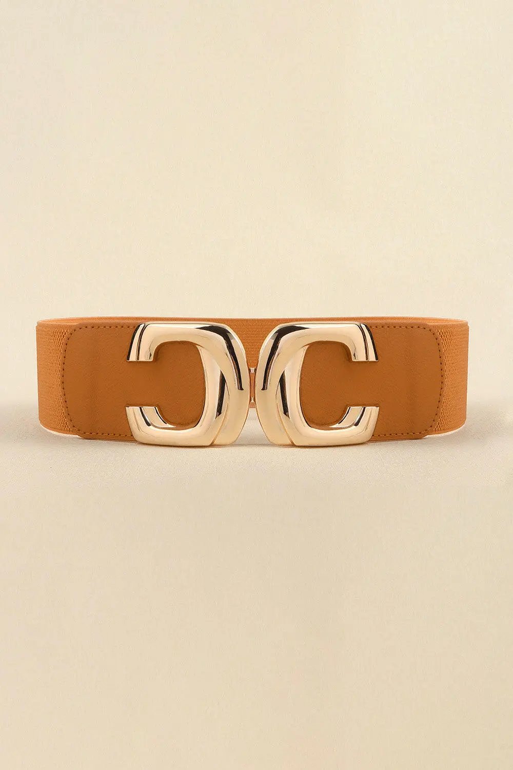 Zinc Alloy Buckle Elastic Wide Belt.