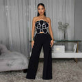 Two-piece Set Solid-color Top Paired With Wide-leg Trousers
