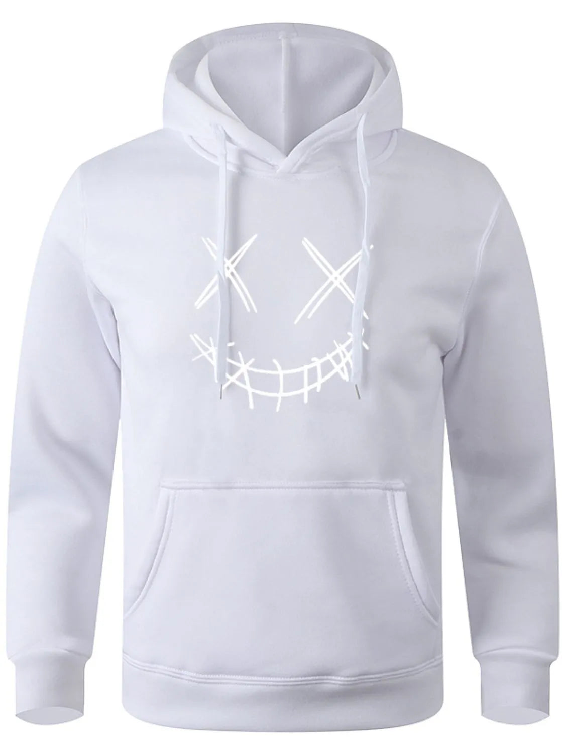 Men's Full Size Drawstring Graphic Long Sleeve Hoodie Plus Size.