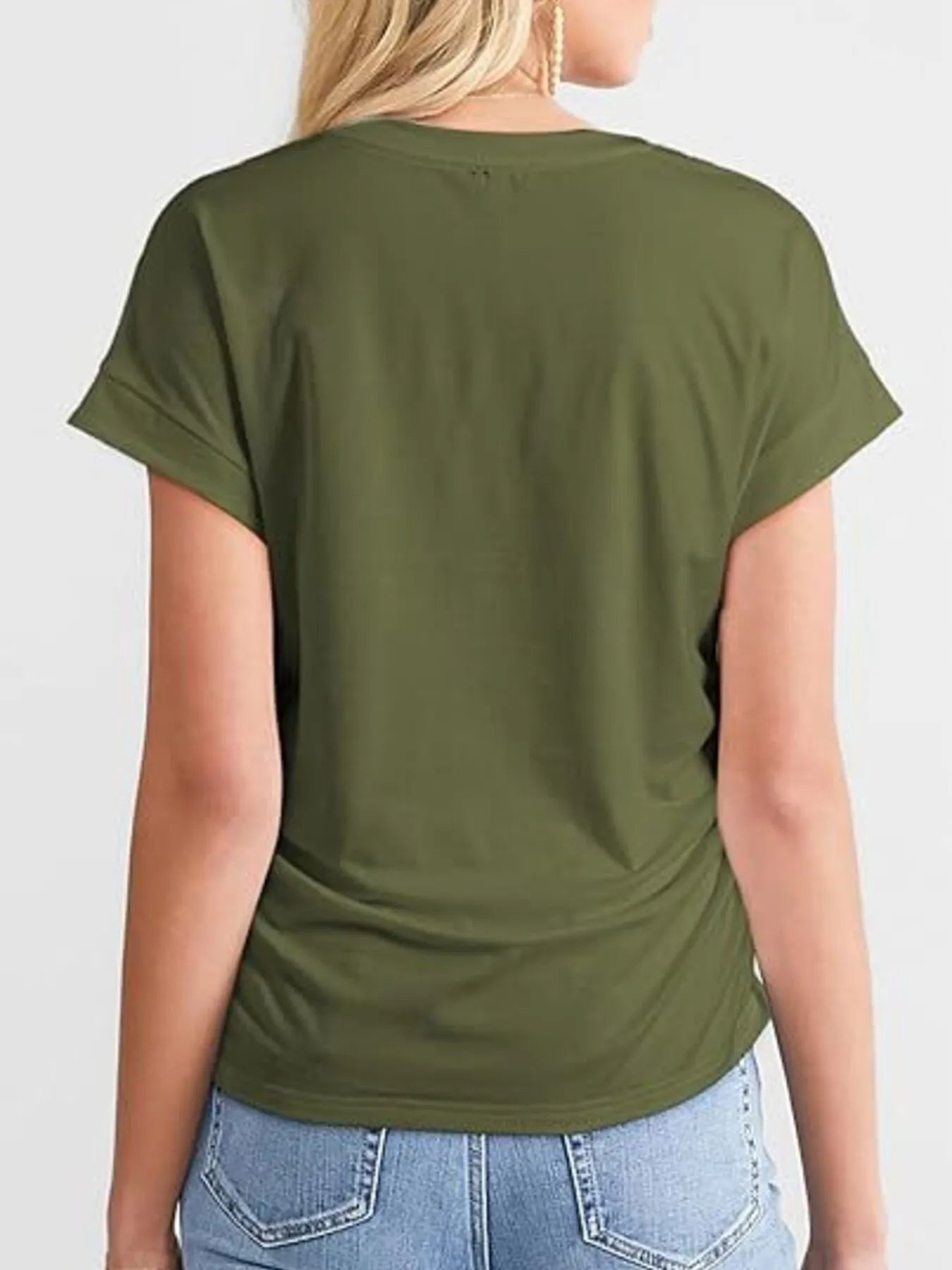 Round Neck Short Sleeve women  T-Shirt.