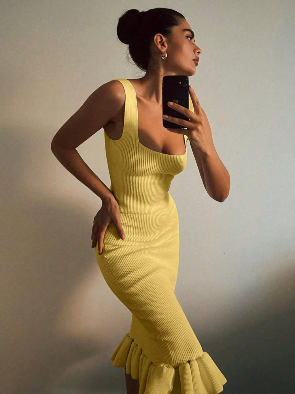 Mermaid Dress with Ruffle Hem.