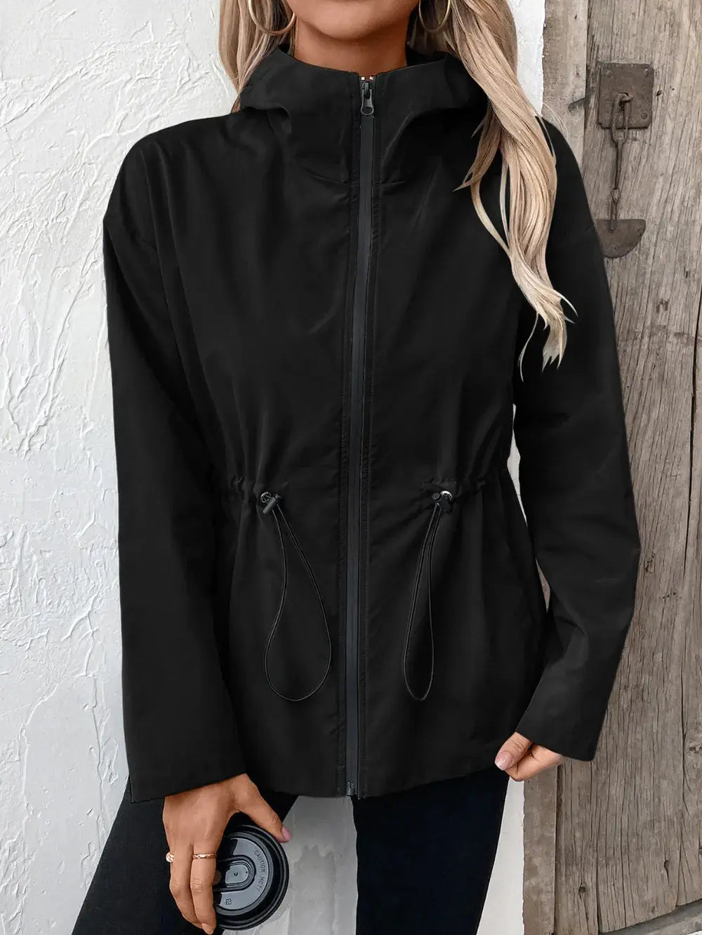 Zip Up Hooded Jacket Rain coat - CHIC TB