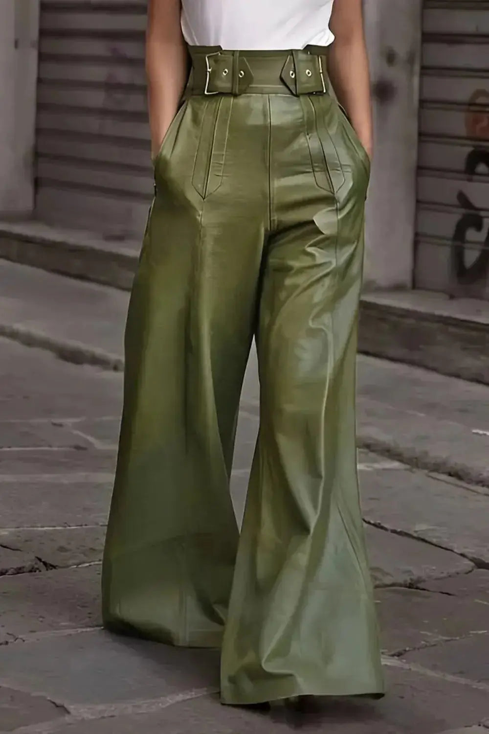 High Waist Wide Flare Pants.