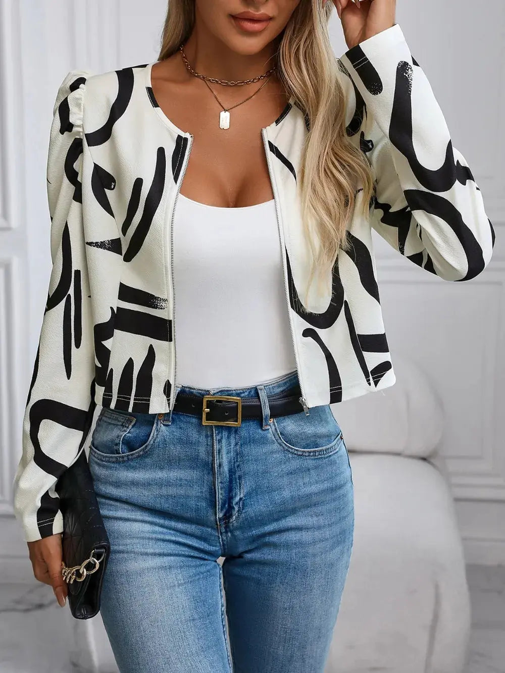 Zip Up Long Sleeve Jacket.